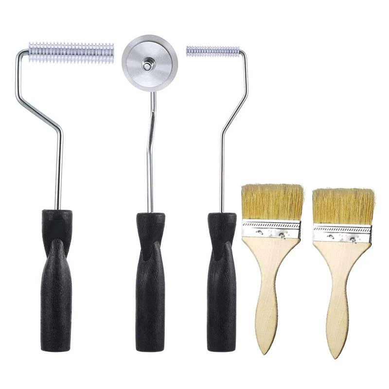 

Fiberglass Roller Kit, 5-Piece Glass Fiber Resin Laminated Bubble Roller Set, Suitable for Ship Repair