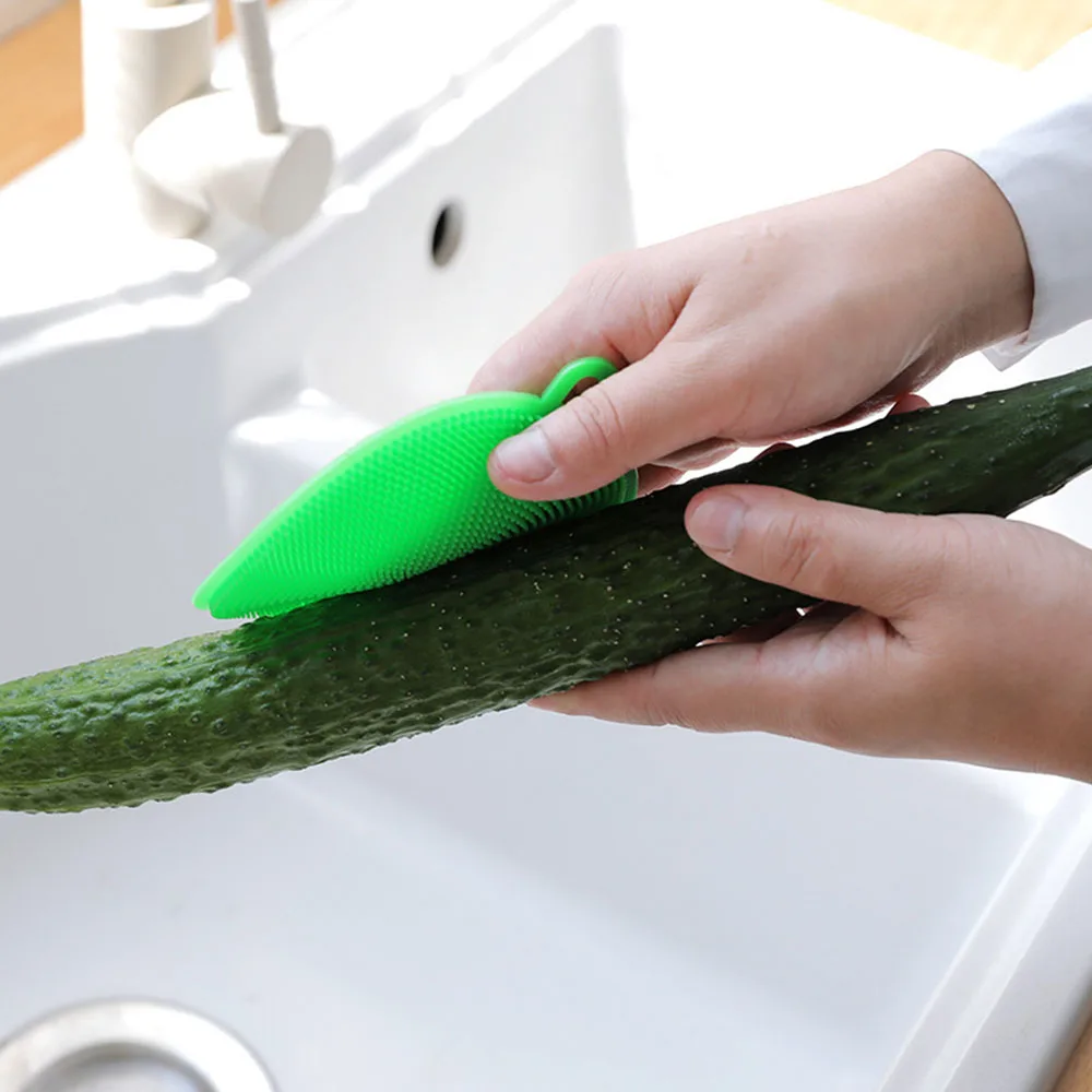 

Silicone Cleaning Brush Dishwashing Sponge Multi-functional Fruit Vegetable Cutlery Kitchenware Brushes Kitchen Tools Accessorie
