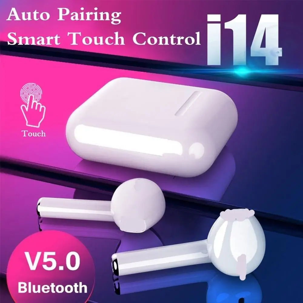 I14 TWS Bluetooth 5 0 водонепроницаемые беспроводные наушники умные сенсорное управление