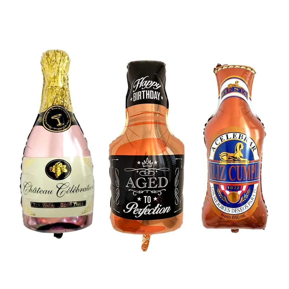

Black Beer Bottles Foil Balloons Happy Birthday Decoration Gold Party Decorations Welcome Home Balloons Supplies Wholesale