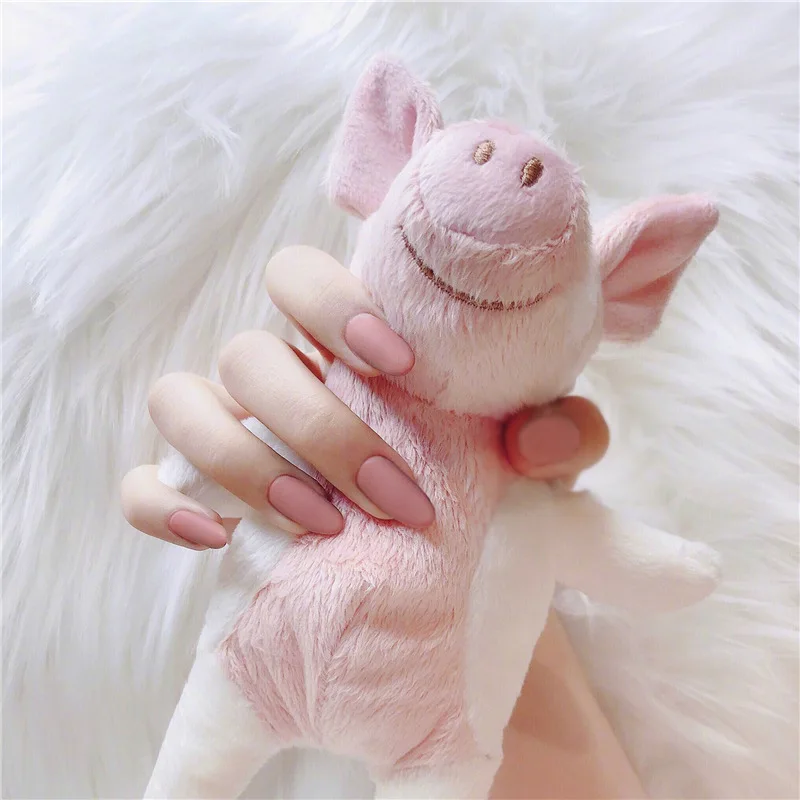 Новые однотонные матовые накладные ногти Модные Цветные носимые накладки для