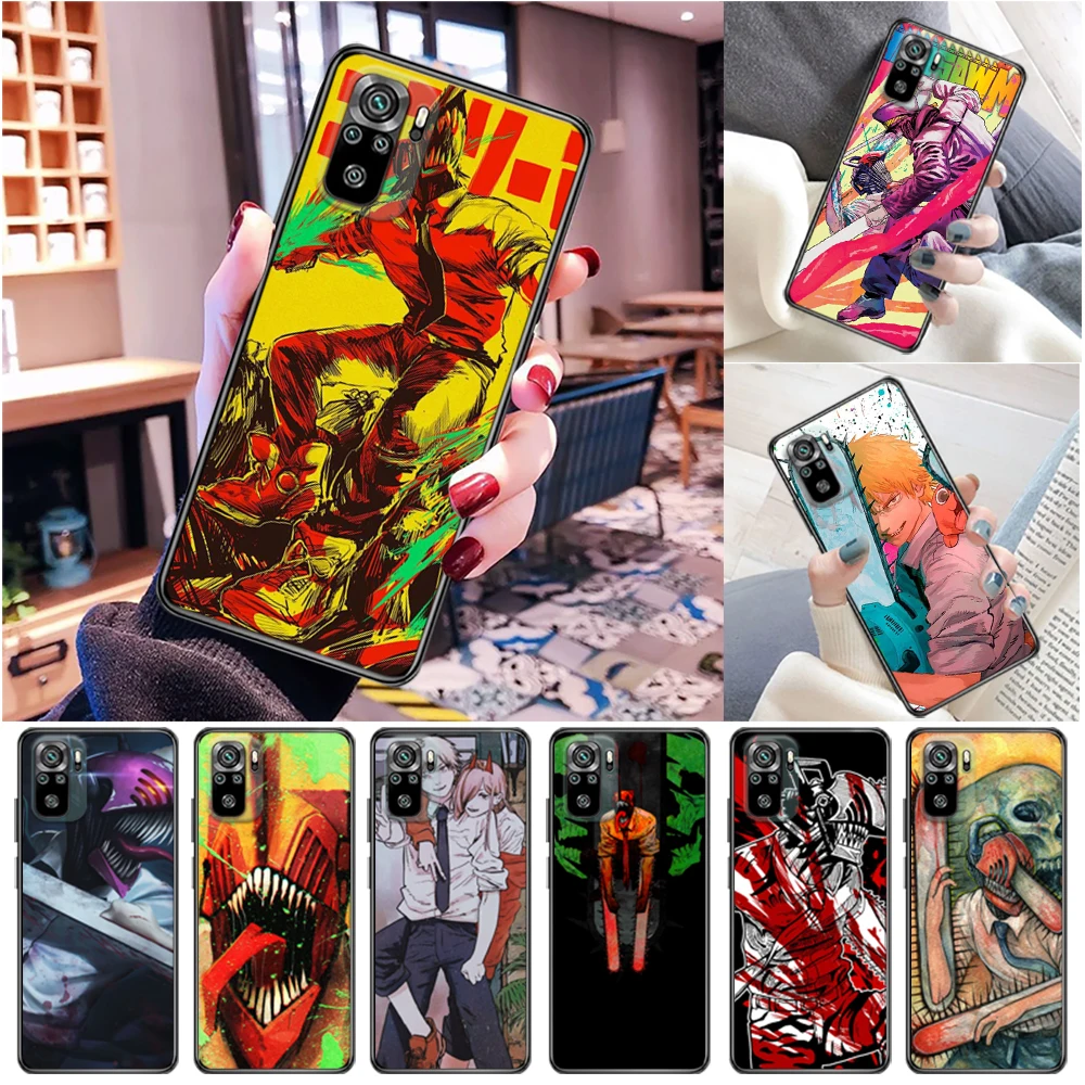 

Chainsaw Man Anime Phone Case For Xiaomi Redmi Note 10X 10 9 Pro Max 5G 9S 9C 9A 9T 9i Cartoon Anime Chainsaw Man Coque Cases