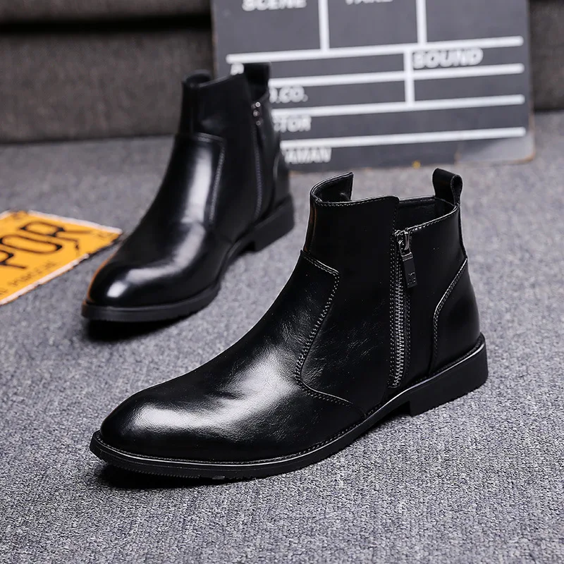 Мужские модные вечерние платья для ночного клуба обувь из коровьей кожи ботинки