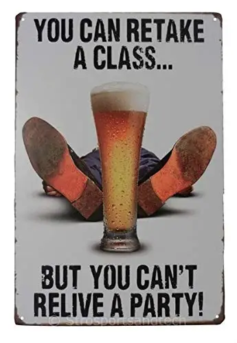 

Питьевая вечеринка для колледжа, стильный устойчивый к атмосферным воздействиям винтажный жестяной плакат для дома, пляжа, бара, паба, Наст...
