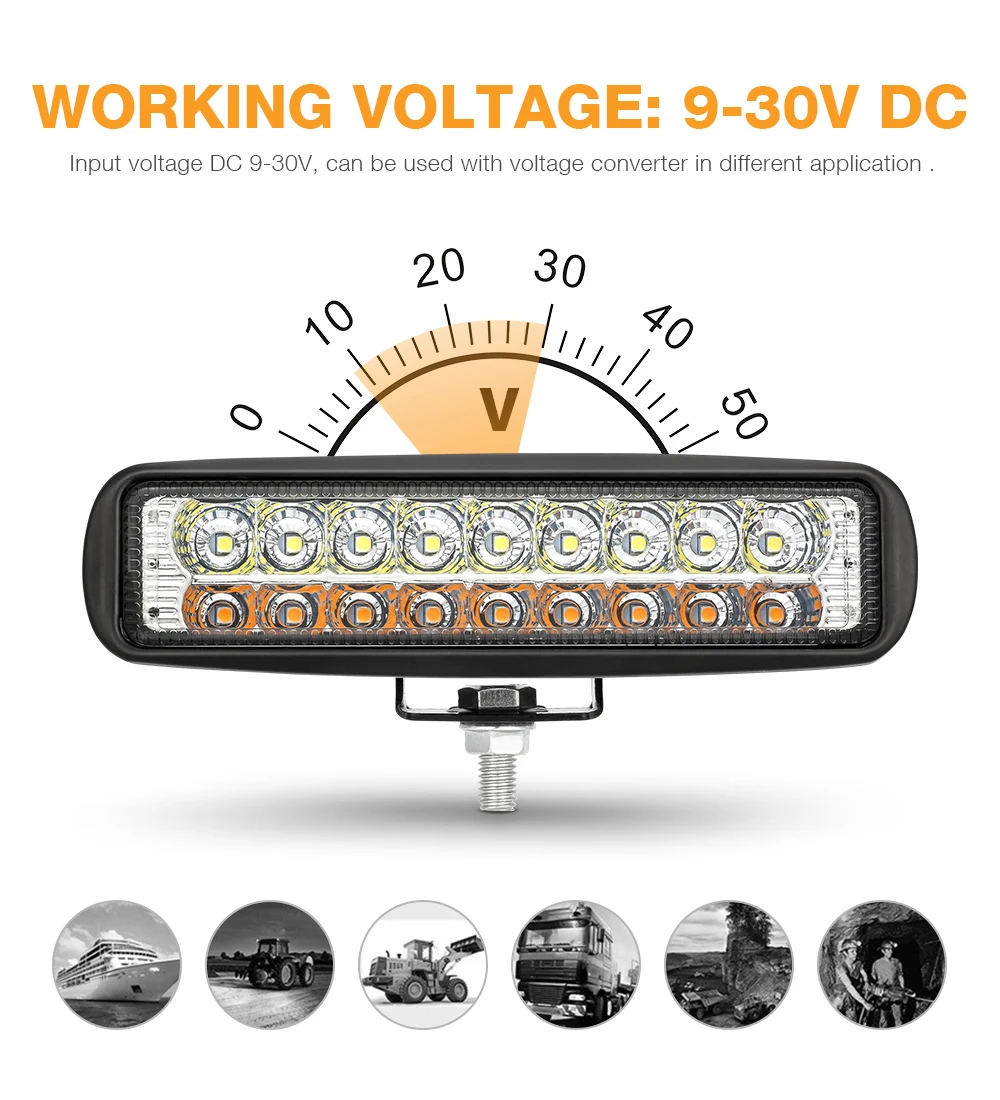 2 шт. Spotlight Наводнение 12 В 18 Вт автомобилей светодиодный свет бар работа лампы