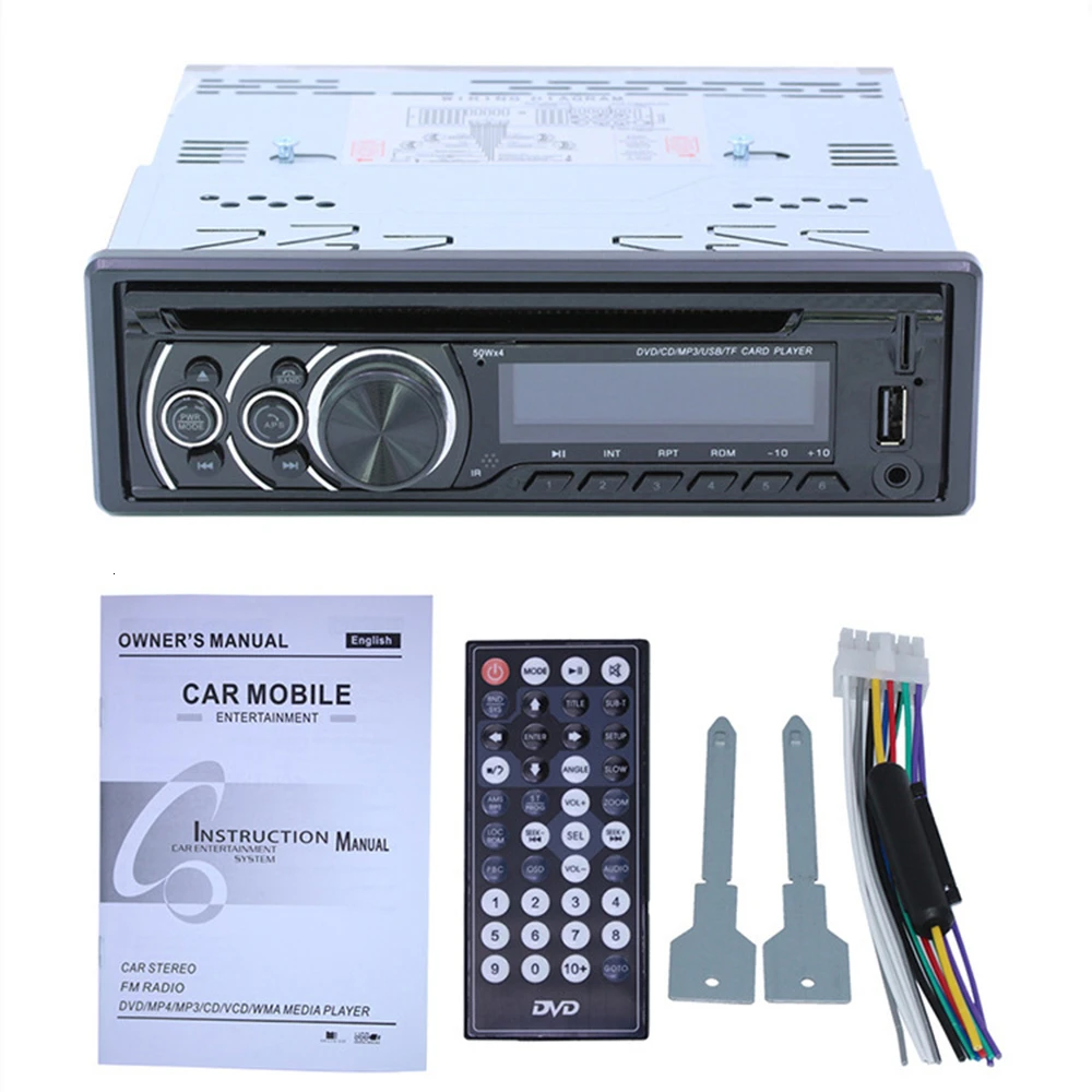 1 шт. автомобильный DVD Din Съемная панель радио Bluetooth FM приемник CD VCD MP3 SD USB 12 В в тире