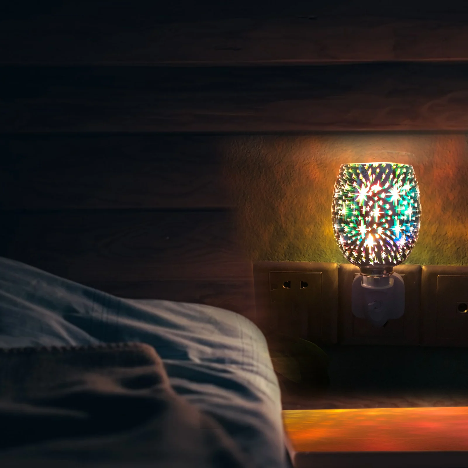 

Plug In Aromatherapy Wax Melting Lamp 3D Colorful Fragrance Lamp, Wax Melting Lamp, Stars All Over The Sky Essential Oil Burner