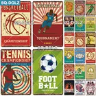 SQ-DGLZ металлический знак баскетбола, винтажный металлический декор для спортивного клуба, жестяные знаки, постер для тенниса