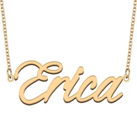 erica name necklace for women stainless steel jewelry 18k gold plated nameplate pendant femme mother girlfriend gift