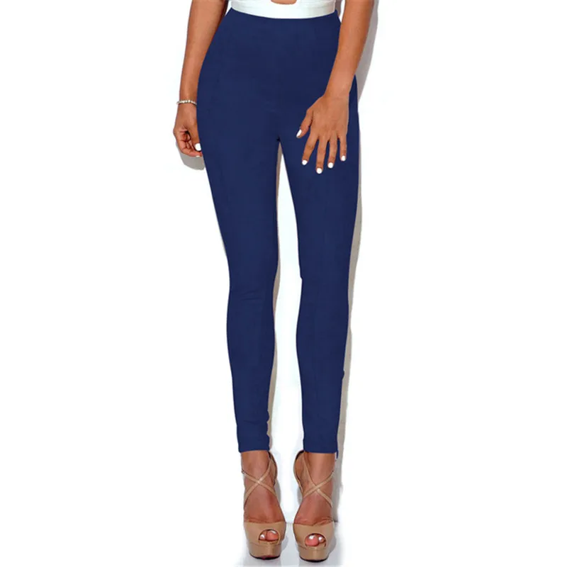 

2020 sexy ladies faux velvet leggings solid color high waist leggings pencil pants winter