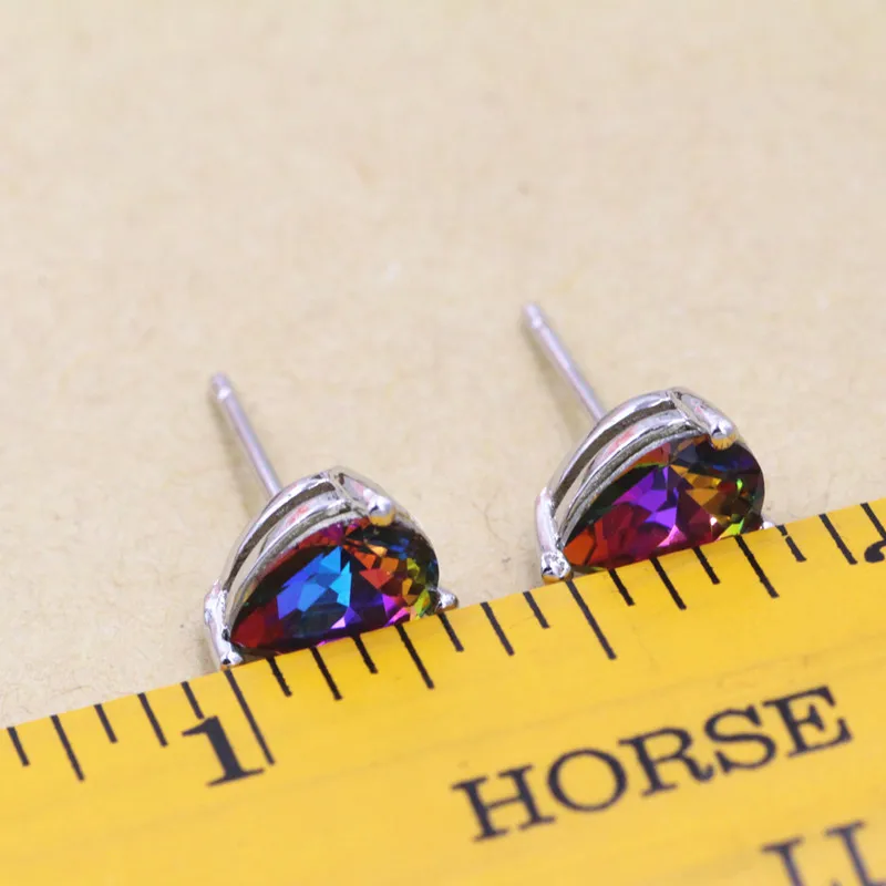 Новые модные аксессуары 925 Стерлинговое Серебро Циркон в форме сердца Цвет