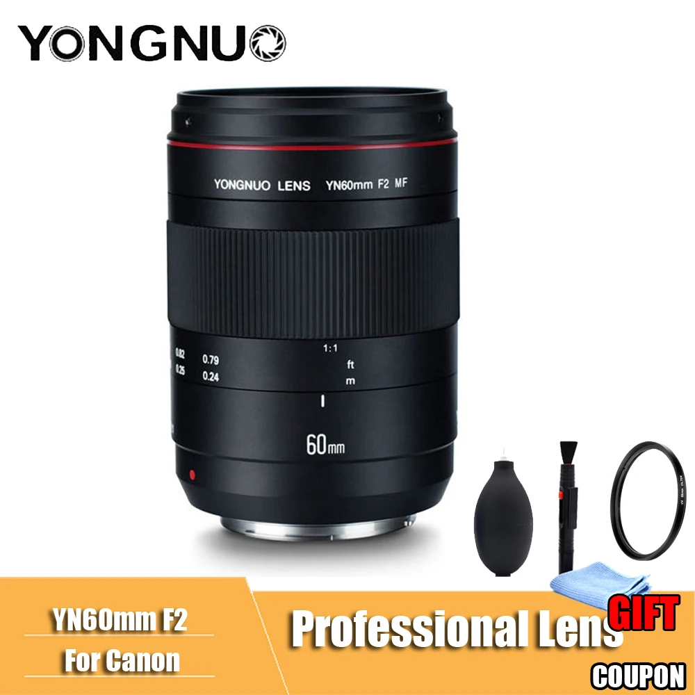 YONGNUO оригинальный YN60mm F2 MF 0 234 m макрообъектив для Canon EOS 70D 5D2 5D3 600D DSLR камеры макро