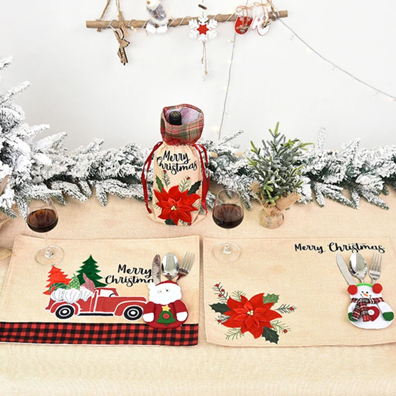 1 шт. Держатель для посуды на Рождество 2020 снеговик рождественские украшения