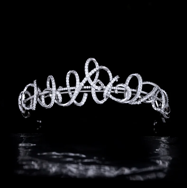 2022 Bride Tiara Crystal Headdress Wedding Hair Accessories Full Zircon Crowns Headband Wedding Jewelry Crowns For Women HT21013