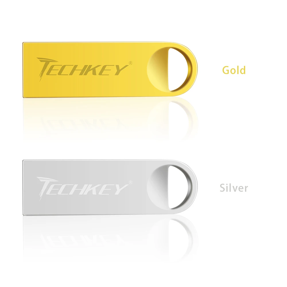 Usb фэш-накопитель TECHKEY водонепроницаемый флеш-накопитель 64 ГБ 32 16 8 4 серебристая