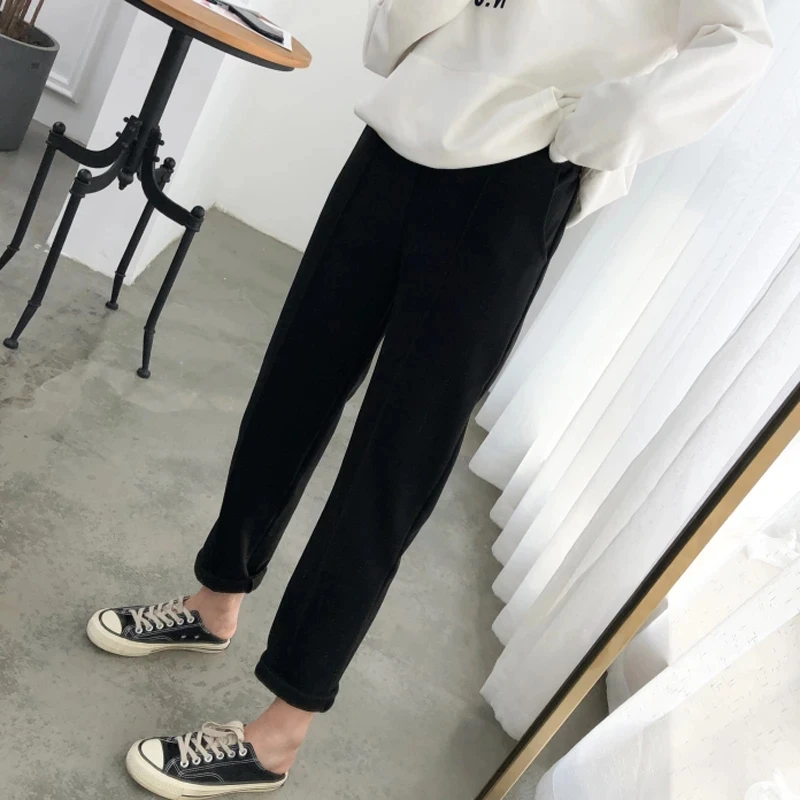 

2020 warm and thick winter women's suit pants elastic waist women's pencil pants large size office ladies trousers