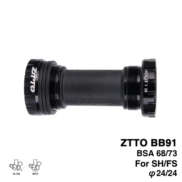 black ZTTO BB91 подшипник Нижний кронштейн винт тип 68/73 мм велосипедная ось MTB дорожный велосипед водонепроницаемый CNC сплав BB Нижний Кронштейн подшипник - Цвет: black