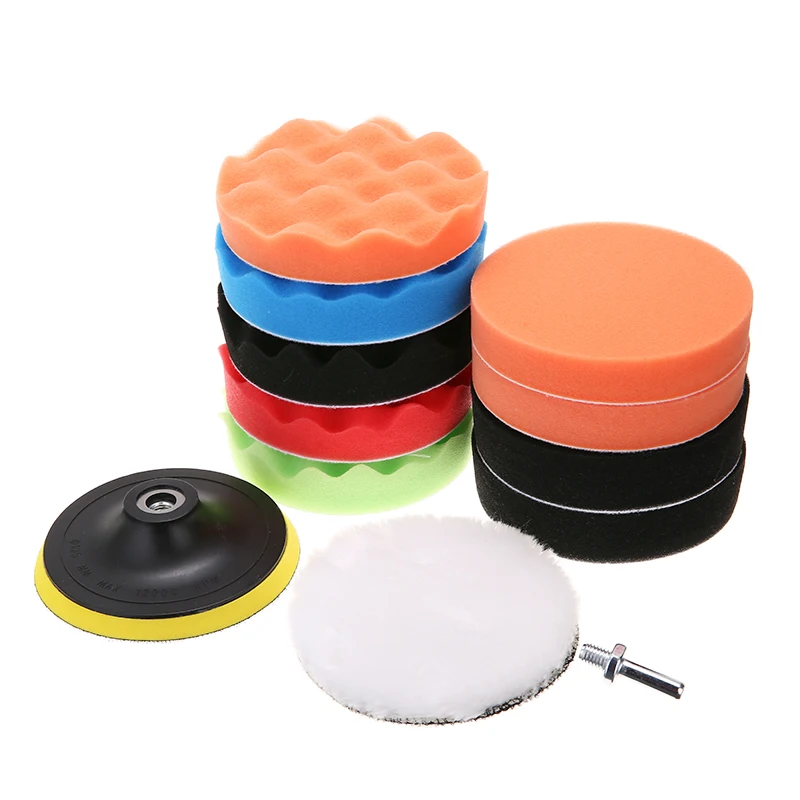 

12pcs 5 Inch Sponge Car Polisher Waxing Pads Buffing Kit For Boat Polish Buffer Drill Wheel Removes Scratches Cleaning Tool