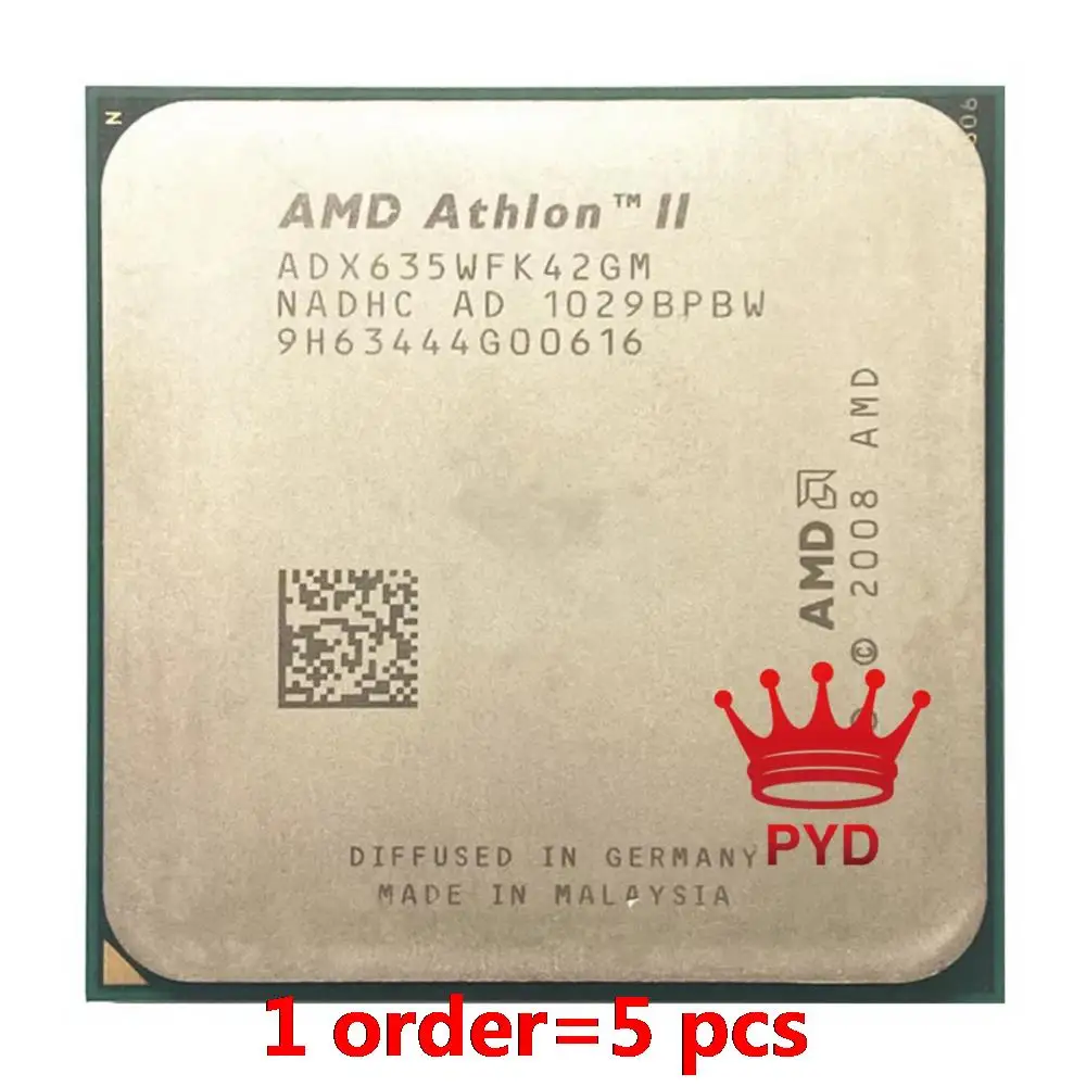 Процессор AMD Athlon II X4 635 2,9 ГГц с четырьмя ядрами и гнездом Socket AM3 ADX635WFK42GI / ADX635WFK42GM 635-5 шт. в наличии.