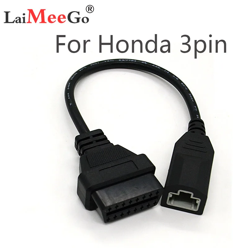 

New Hot Sell OBD 2 Cable for Honda 3pin OBD1 Adapter OBD2 OBDII for Honda 3 Pin To 16 Pin Connector Compatible