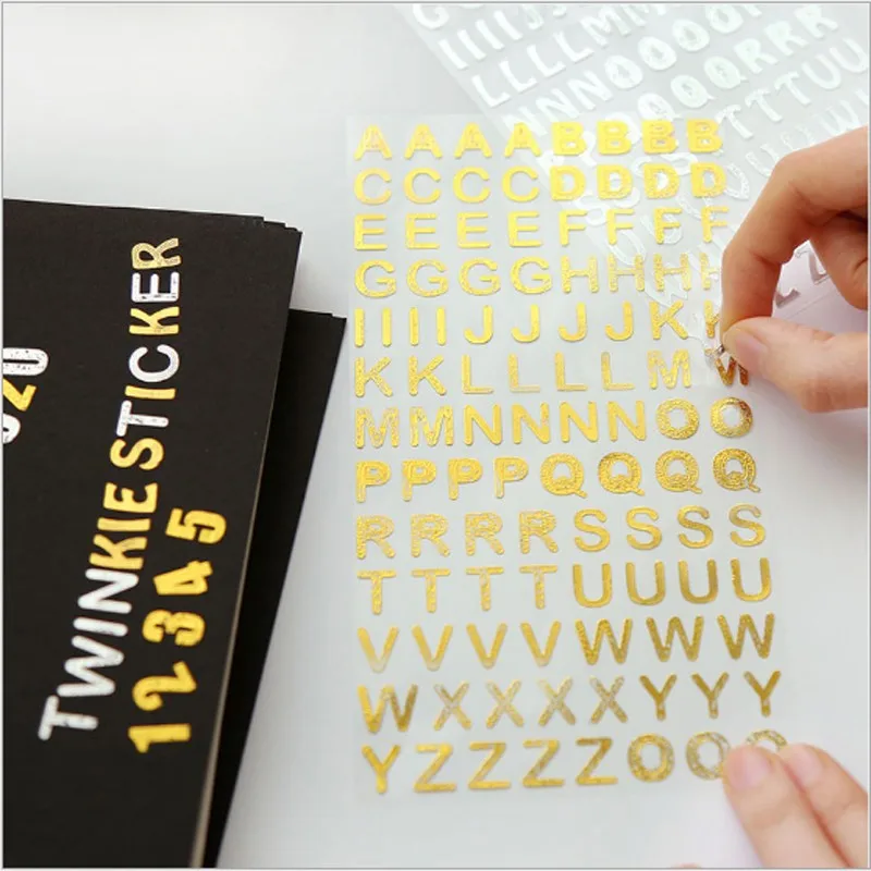 1sheet/pack 6 choices English alphabet hot stamping stickers Waterproof Number Labels | Дом и сад