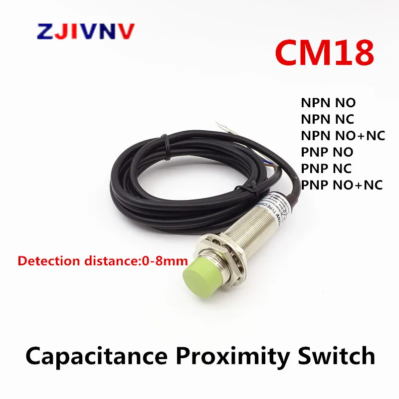 Бесконтактный переключатель ZJIVNV NPN PNP емкость 18 мм постоянный ток 10-30 в без/NC/NO + NC
