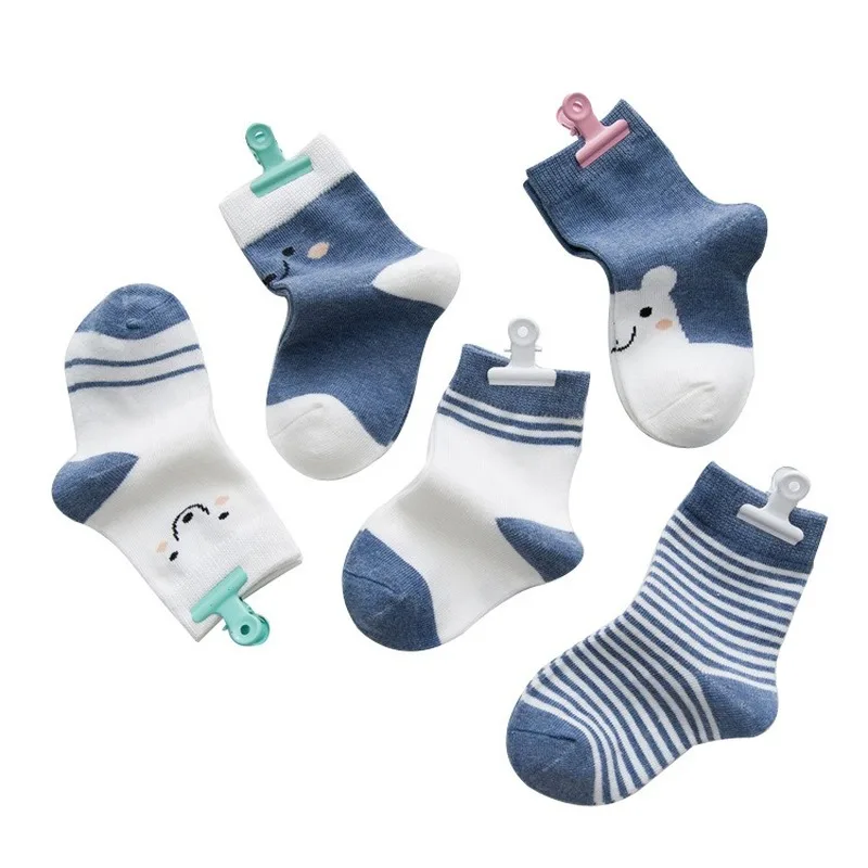 

5Pairs Baby Socks Boys Girls Spring Autumn Soft Cotton Baby Toddlers Socks Kids Cartoon Socks for Children Boys Sock 1-3 Years