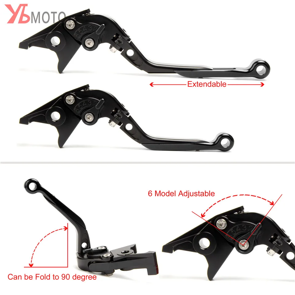 Top brand Motorcycle CNC Accessories Ajustable Clutch Brake Levers For KYMCO XCITINGS400 XCITING S 400 2017 2018 2019 with logo |
