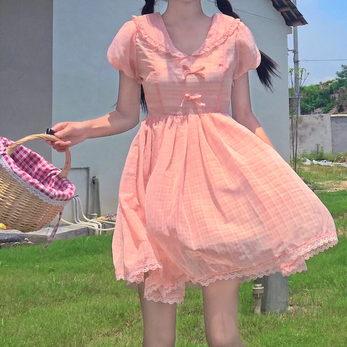Корейское летнее женское платье Kawaii с воротником Питер Пэн vestidos 2020 винтажные