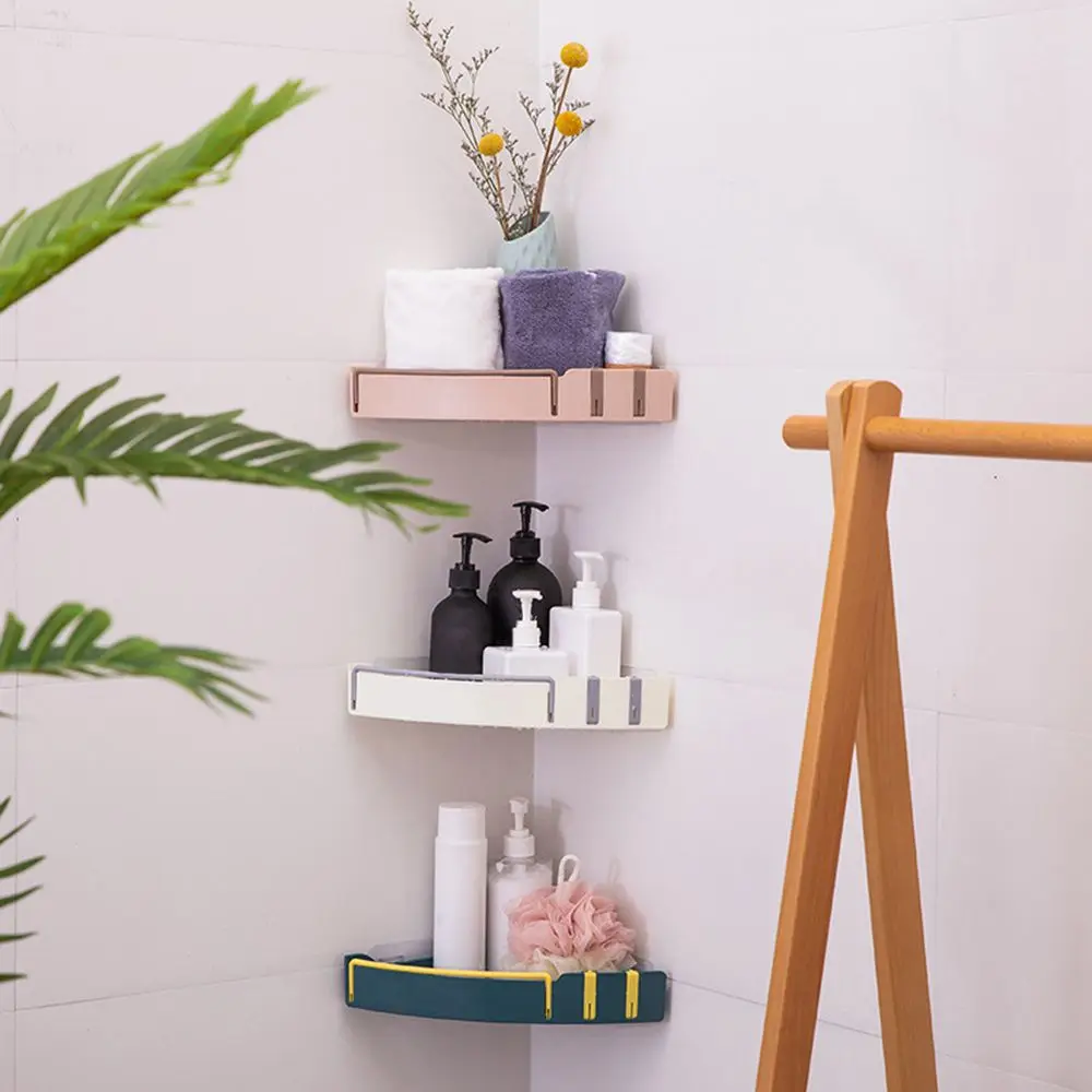 

Plastic Corner Storage Rack Kitchen Organizer Shelf Sink Sponge Brush Holder Bathroom Corner Toiletries Storage Holder