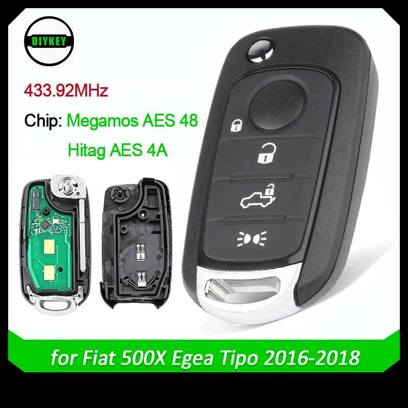 Ключ дистанционного управления DIYKEY 433 92 МГц MQB 48 для Fiat 500X Egea Tipo 2016-2018 I6FA модель Megamos