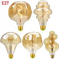 e27 led bulb 220v dimmable retro spiral led filament bulb g125 stone led 4w filament decoration edison bulb