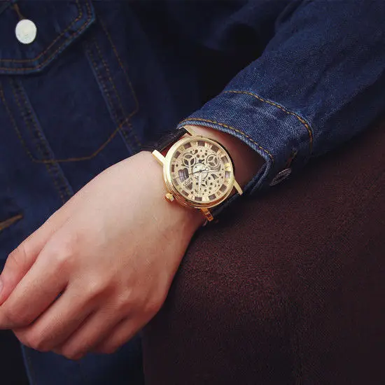 Модные прозрачные кварцевые наручные часы с римскими цифрами для мужчин и женщин