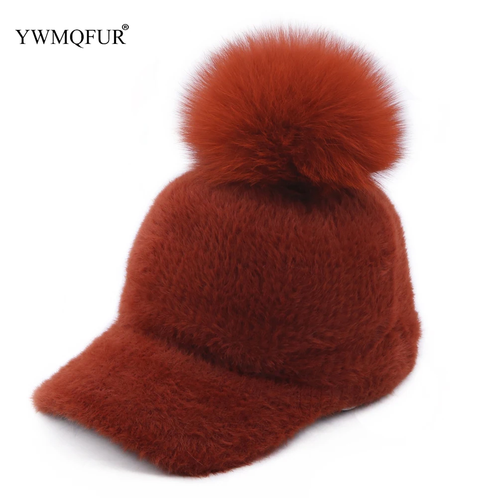 Осенне зимние женские винтажные кашемировые бейсболки из норки плотная теплая