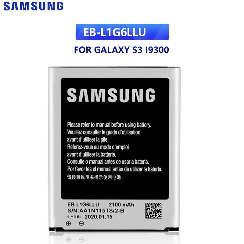 SAMSUNG оригинальный сменный аккумулятор EB L1G6LLU для Samsung GALAXY S3 I9300 I9128v I9308 I9060 I9305 L710 I535