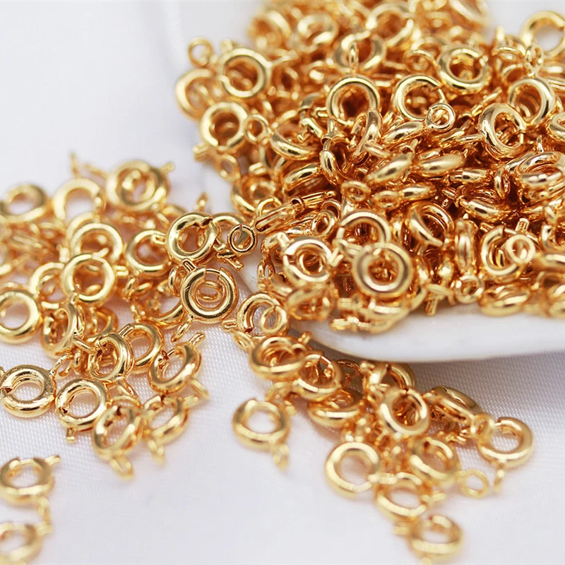 

10pcs/lot Spring Ring Clasp With Open Jump Ring Copper Accessories For Jewelry DIY Findings Components Making Supplies