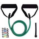 Эластичные ленты-тубы, 120 см, с поролоновыми ручками, для упражнений, фитнеса, пилатеса, силовых тренировок, домашнего тренажерного зала, тренировок