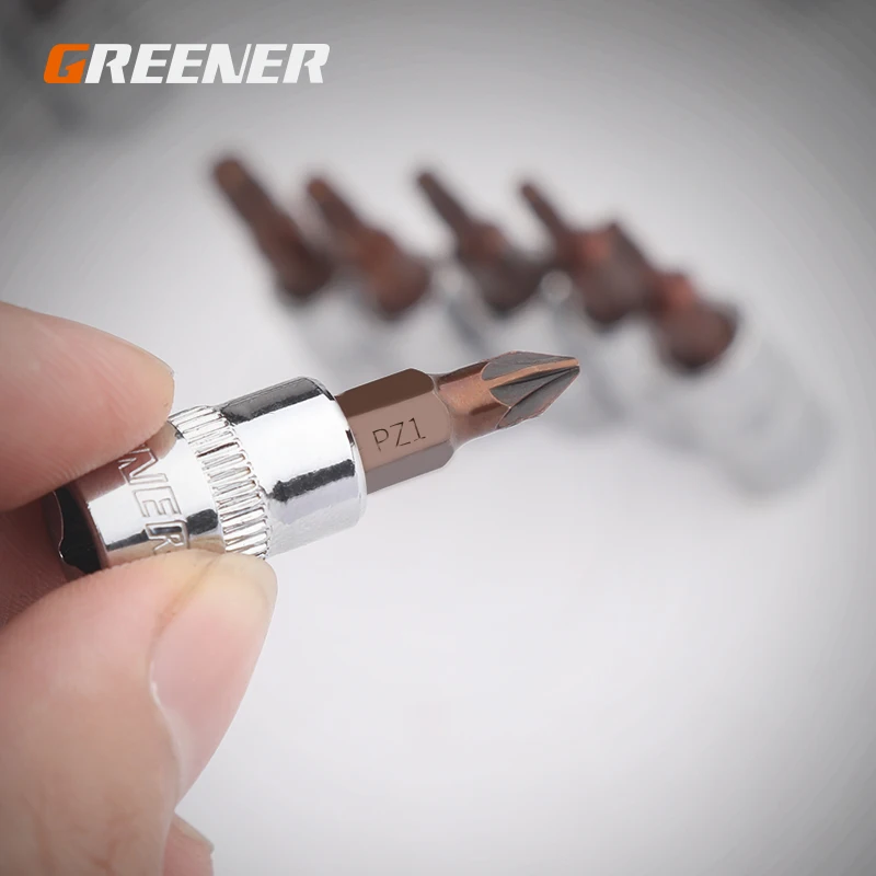 Greener 1pc Impact Bit Socket H3 H4 H5 H6 H7 H8 H10 Cross Word M Inner Six Flowers Screwdriver Wrench Tools 1/4" - купить по
