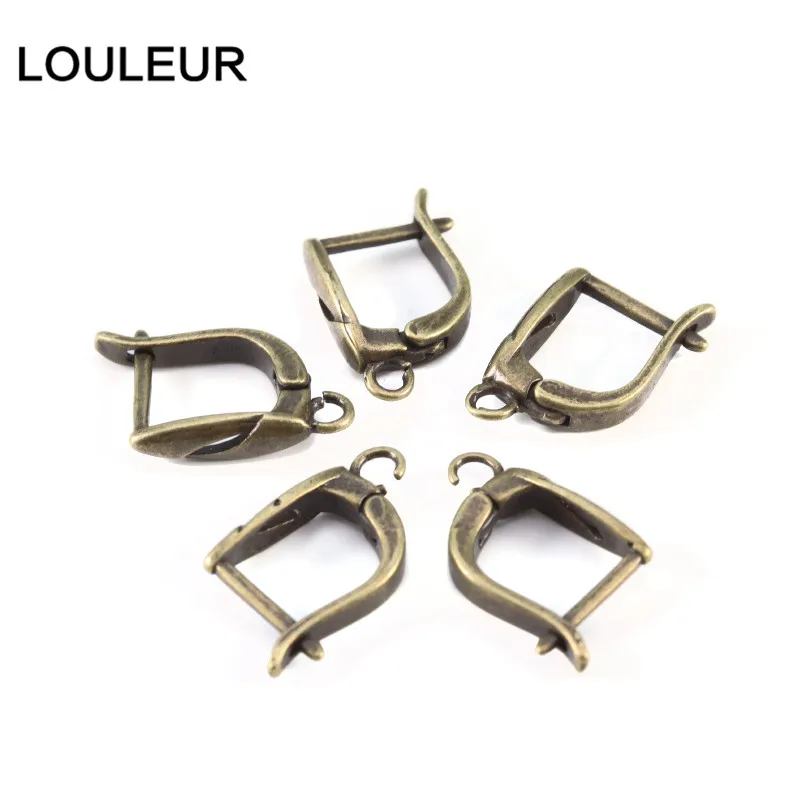 LOULEUR 10 шт. позолоченные серебряные пушки с черным покрытием u-образные крючки для ушей полые крючки Серьги для самодельных ювелирных изделий Аксессуары
