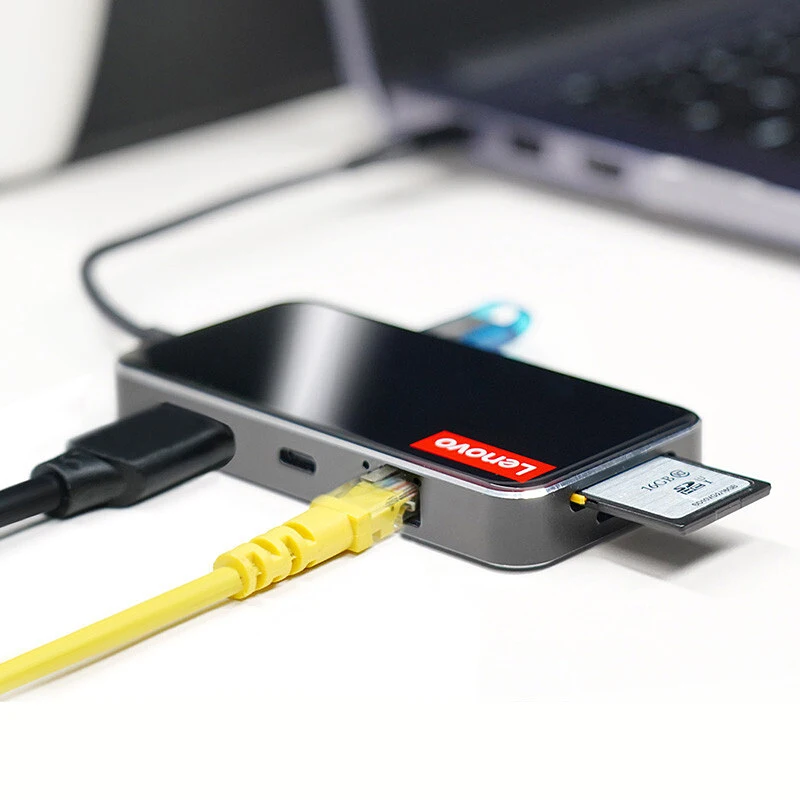 lenovo original usb c type c hub to hdmi rj45 card reader multi usb3 0 pd adapter accessories for dock splitter laptop tablet pc free global shipping