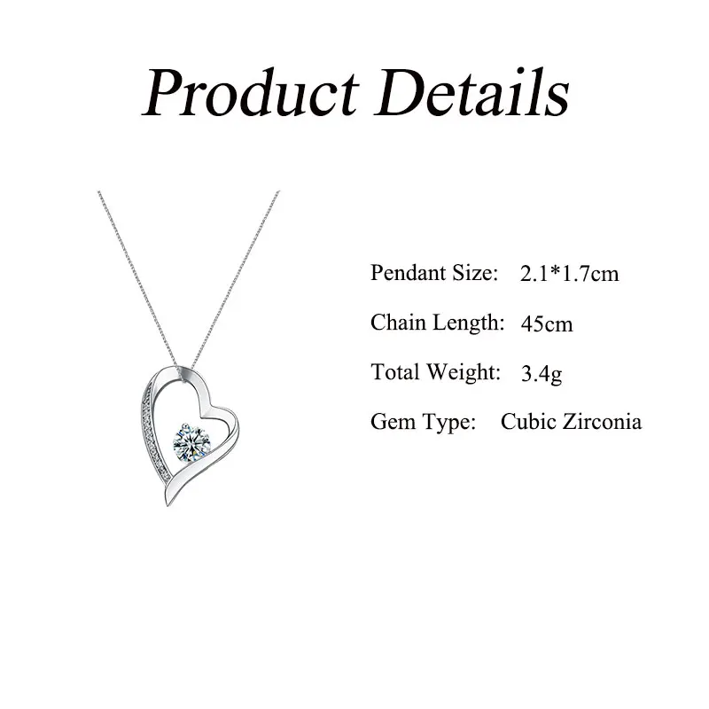 Ожерелье-чокер серебряная цепочка в форме сердца подвеска для стразы день