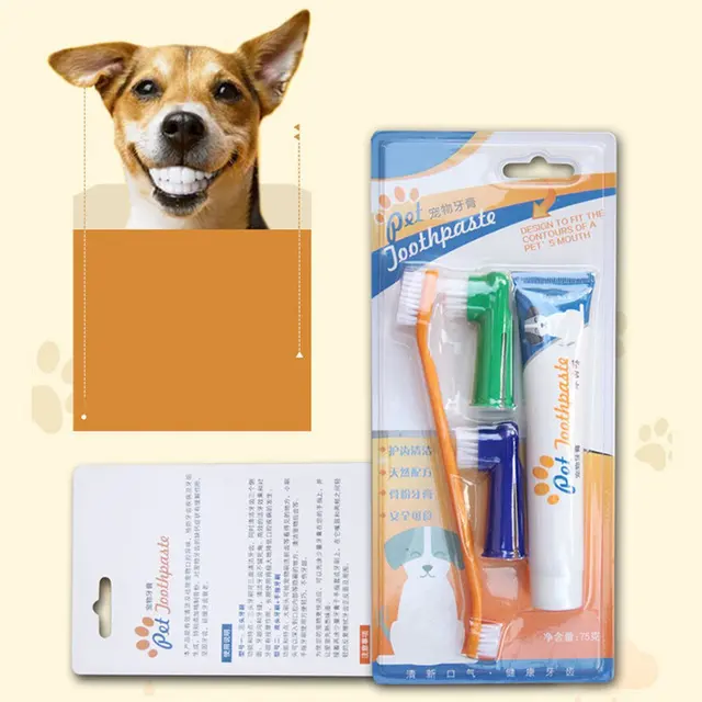 Pet Toothpaste Set Pet Soft Toothbrush Dog Oral Care Cats Dogs Toothbrush Toothpaste Set Pet Supplies