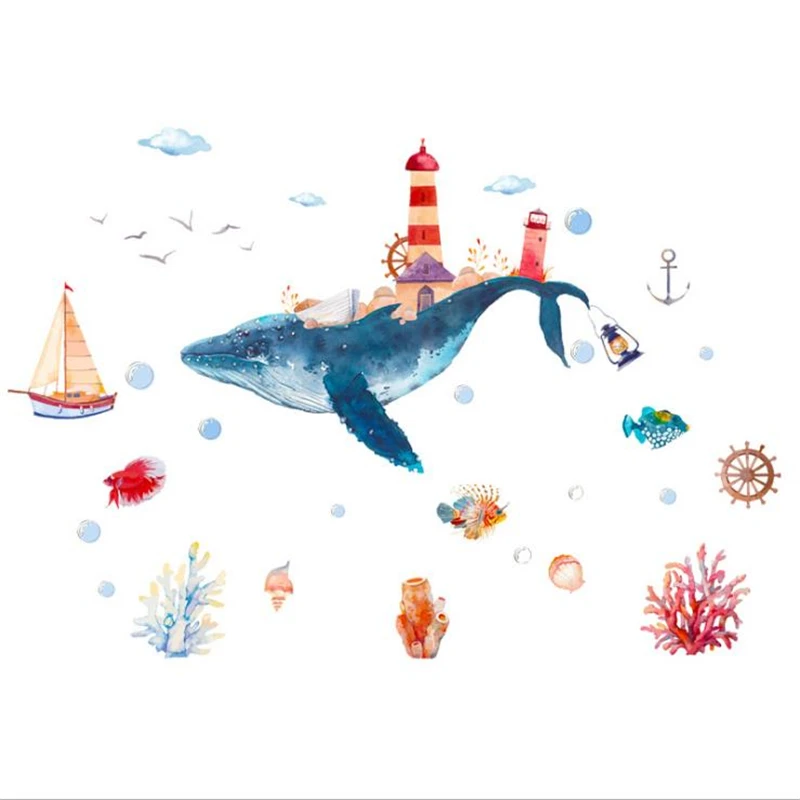 1 шт. в комплекте детское Комнаты Большие обои с изображением подводного мира