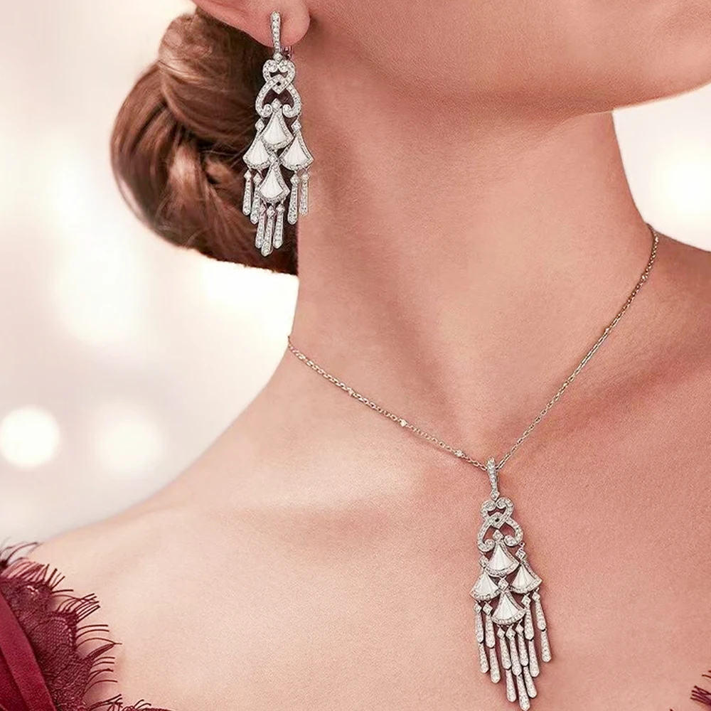 

Blachette New High Quality Fashion Luxury Pendant Earrings Women's Wedding Party Daily Anniversary Exquisite Jewelry Accessories