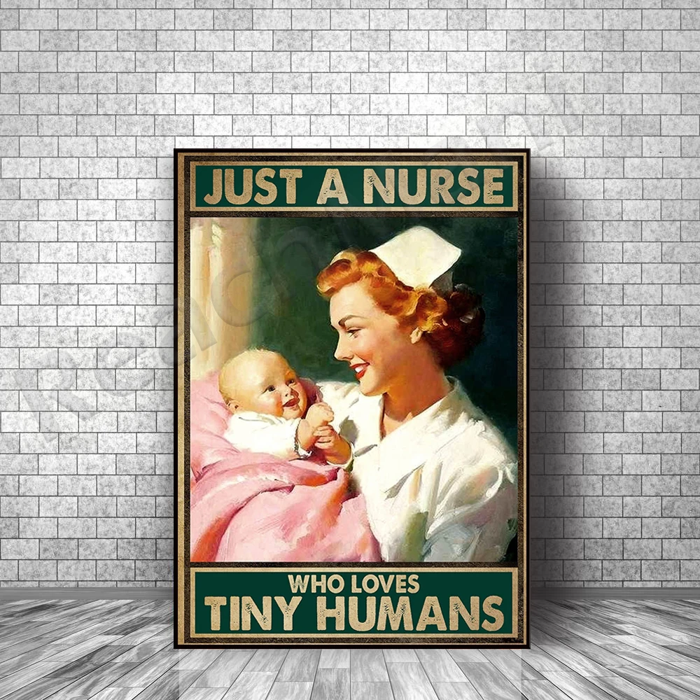

Nurse poster midwife gift is just a nurse who loves little humans poster wall art printing home decoration