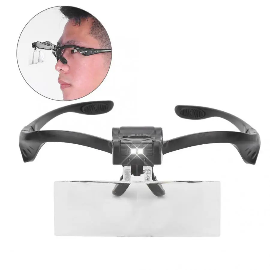 Новинка увеличительные очки с двойными глазами светодиодный светильник для