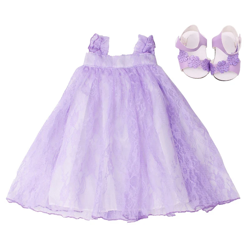 

18 inch Girls doll dress Unicorn suit Hanbok lace skirt with shoes American newborn skirt Baby toys fit 43 cm baby dolls c432