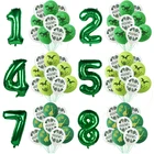 Вечерние воздушные шары с динозавром на день рождения, 1, 2, 3, 4, 5 фольгированных воздушных шаров, воздушный шарик для мальчика на первый день рождения, вечерние украшения для детей, Babyshower Dino