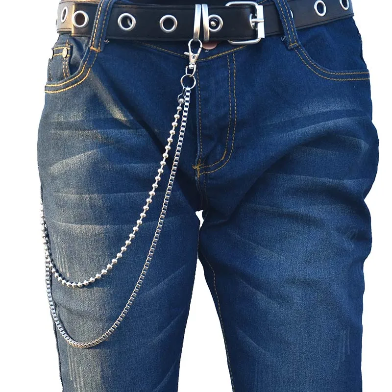 

Keychains Punk Street Trouser For Women Men Metal Belt Chain Hipster Pant Keyring HipHop Jewelry