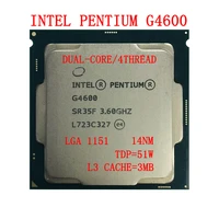 intel pentium processor g4600 dual core quad thread 3 6 ghz 3mb 51w lga 1151 desktop cpu